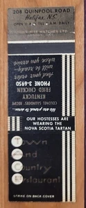 Matchcover Canada Halifax NS Town and Country Restaurant - Picture 1 of 2