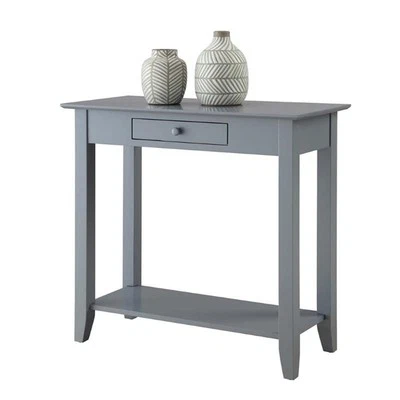 Consola Convenience Concepts American Heritage en acabado madera gris Foto 1 de 3