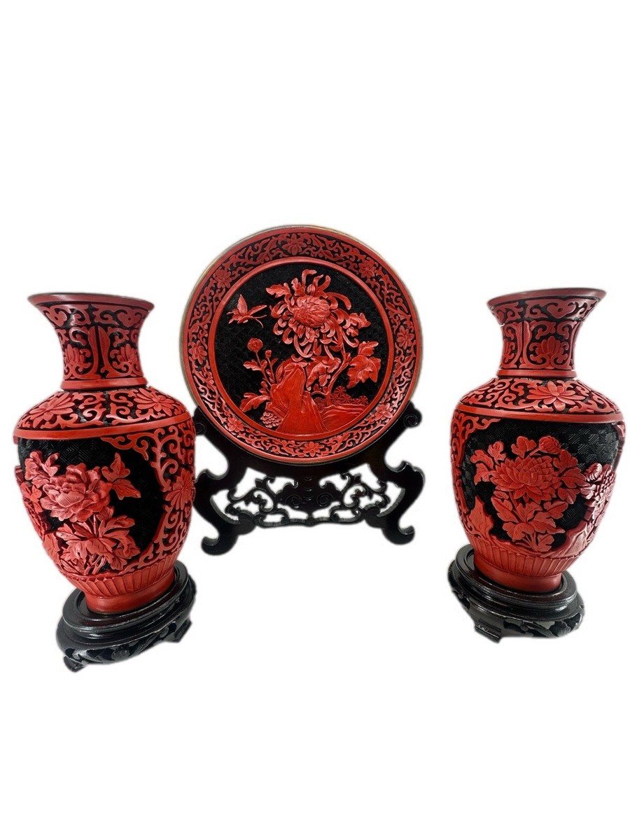 中国雕漆花瓶| eBay