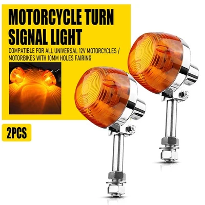 2X Mini Motorcycle Halogen Turn Signals Blinker Light Indicator Amber Lamp 12V Foto 1 de 4