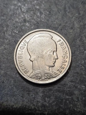 1933 (a) France 5 Francs Nickel Coin  KM#887 Rare One Year Type Foreign World  - Image 1 of 2