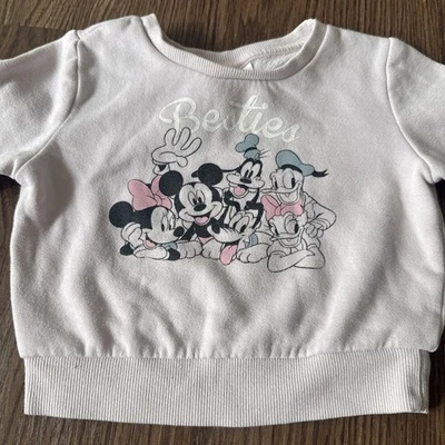 Disney Toddler Girl Pink “Besties” Sweatshirt Minnie Mouse Size 2T - Image 1 of 4