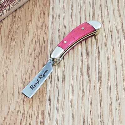 Mini cuchillo plegable Rough Ryder hoja de afeitar de acero inoxidable de 1" mango de hueso liso Foto 1 de 4