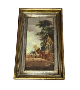 Vintage Framed Signed Landscape Cottage Painting Gallery Wall - Picture 1 of 5