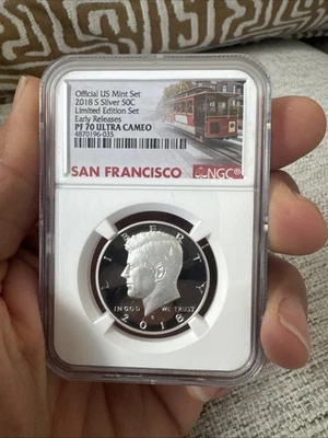 Official Us Mint Set 2018 S Silver $.50 Limited Edition Pf 70 Ultra Cameo NGC - Image 1 of 3