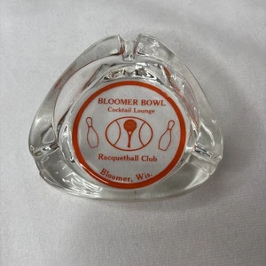 VTG Marketing Ashtray Clear Glass MCM Bloomer Bowl Cocktail Lounge Bloomer WI - Picture 1 of 6