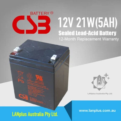  CSB HR1221W 12V 5Ah 21W High Rate UPS Rechargeable Battery For APC EATON - image 1 of 4
