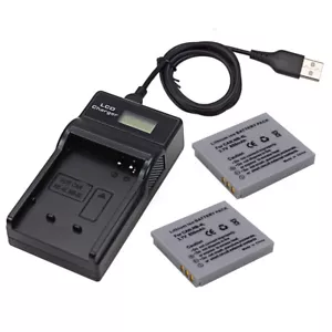 2 x Battery +USB Charger For Canon NB-4L IXUS 80/110/120/130 IS /117/220/230 HS - Picture 1 of 10