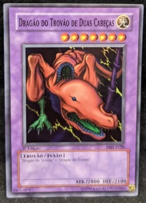 Twin-Headed Thunder Dragon -Yugioh- PMT-P120 -1st Ed-Super Rare -PORTUGUESE- LP - Image 1 of 2