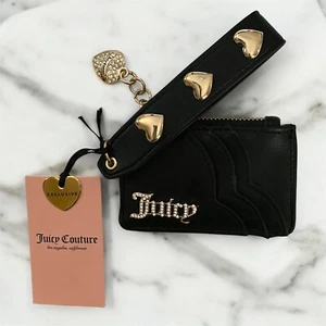 Juicy Couture Black Starstruck Elongated CC Holder + Studded Strap NWT - Picture 1 of 3