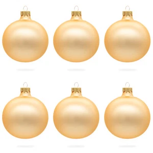 Set of 6 Rose Gold Glass Ball Ornaments 3.25 Inches - Picture 1 of 3