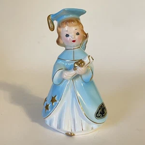 Vtg Josef Originals Graduate Girl Angel Figurine Blue Cap & Gown Diploma Japan - Picture 1 of 8