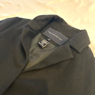 Abrigo de lana para mujer French Connection talla M negro chaqueta de invierno lana clásica Foto 1 de 4