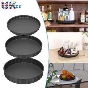 3PCS Lazy Susan Rotating Turntable MultiUse Food Storage Pantry Organiser Holder - Picture 1 of 24