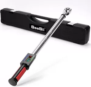 Seesii Digital Drehmomentschlüssel 1/2" Antrieb 12.5-250.8ft für Autopflege - Bild 1 von 8
