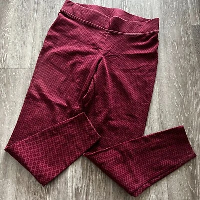 Lands' End Leggings Womens Royal Red Burgundy Diamond Size M Starfish - Image 1 of 4