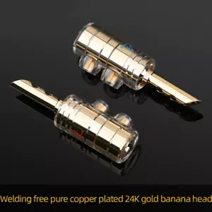 8 Stück Hifi Bananenstecker Reines Kupfer 24K Vergoldet 4mm Stecker Stecker Lautsprecher - Bild 1 von 15