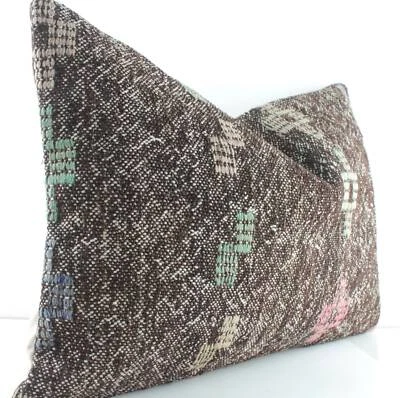 Funda de almohada lumbar decorativa hecha a mano Kilim turco 16x24 Kilim sofá cojín Foto 1 de 4