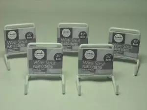 FIVE of MINI 2.5" PLASTIC COATED WIRE STRUT DISPLAY STAND Max Plate Size 5" 12cm - Picture 1 of 5