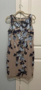Perfect Wedding Guest Dress. Adrianna Papell. Size10. Blue Lace Illusion Dress. - Picture 1 of 8