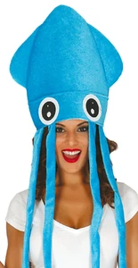 Blue Squid Octopus Hat Novelty Funny Sea Life Fish Fancy Dress Accessory Adult  - Picture 1 of 2