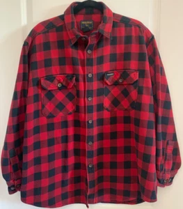Woolrich Heavy Flannel Red Plaid Vintage Shirt Men's XL Long Sleeve, Button Up - Picture 1 of 13