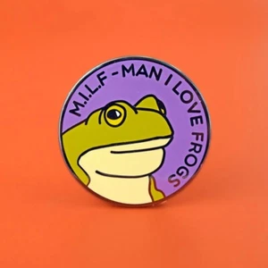 Milf Homme I Love Frogs Émail Revers Broche Drôle Mignon Crapaud Animal Badge / - Picture 1 of 3
