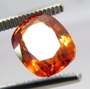 10.50 Ct Natural  Mogok Orange Painite Cushion Cut Loose Gemstone Certified - Picture 1 of 7