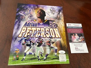 ADRIAN PETERSON SIGNED BASEBALL 8x10 AUTO MINNESOTA VIKINGS MVP JSA COA - Picture 1 of 1