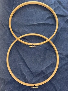2 Lot New 10” Inch Wooden Round Hoop Cross Stitch Embroidery Needlepoint Screw - Picture 1 of 6