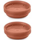 10 Mini Plant Pot Saucers 9.5cm Plastic Terracotta Colour For 3 & 4 Inch Pots
