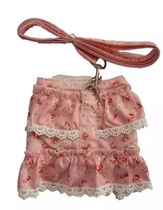 NWT Dog Pink Floral Dress/Harness/Vest with Matching Leash - Picture 1 of 4