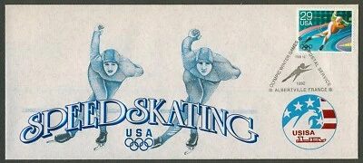 1992 Winter Olympics-Speed Skating-10 Feb 92, USPS Cachet **ANY 5=FREE SHIP** - Image 1 of 3