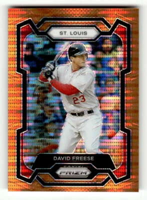 2024 Panini Prizm Orange Pulsar Prizm #140 David Freese/399 Cardinals Foto 1 de 2