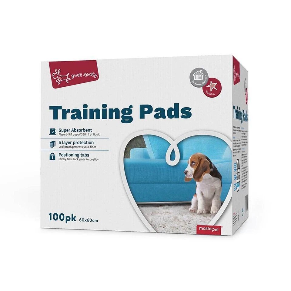 Training Pads 100 Pack Yours Droolly Dog Puppy Toilet Train Super Absorbent - image 1 of 1