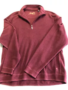 Paradise Collection Men's Large Sweatshirt Knit Red Pullover 1/4 Zip - Picture 1 of 5