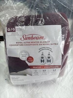 Manta Sunbeam Royal Ultra Calefacción DOBLE ZONA Controles Talla Queen Rojo Foto 1 de 4