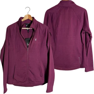 Spyder Active Full Zip Fleece Jacket Womens Medium Purple Soft Shell Outdoor NWT - Picture 1 of 15