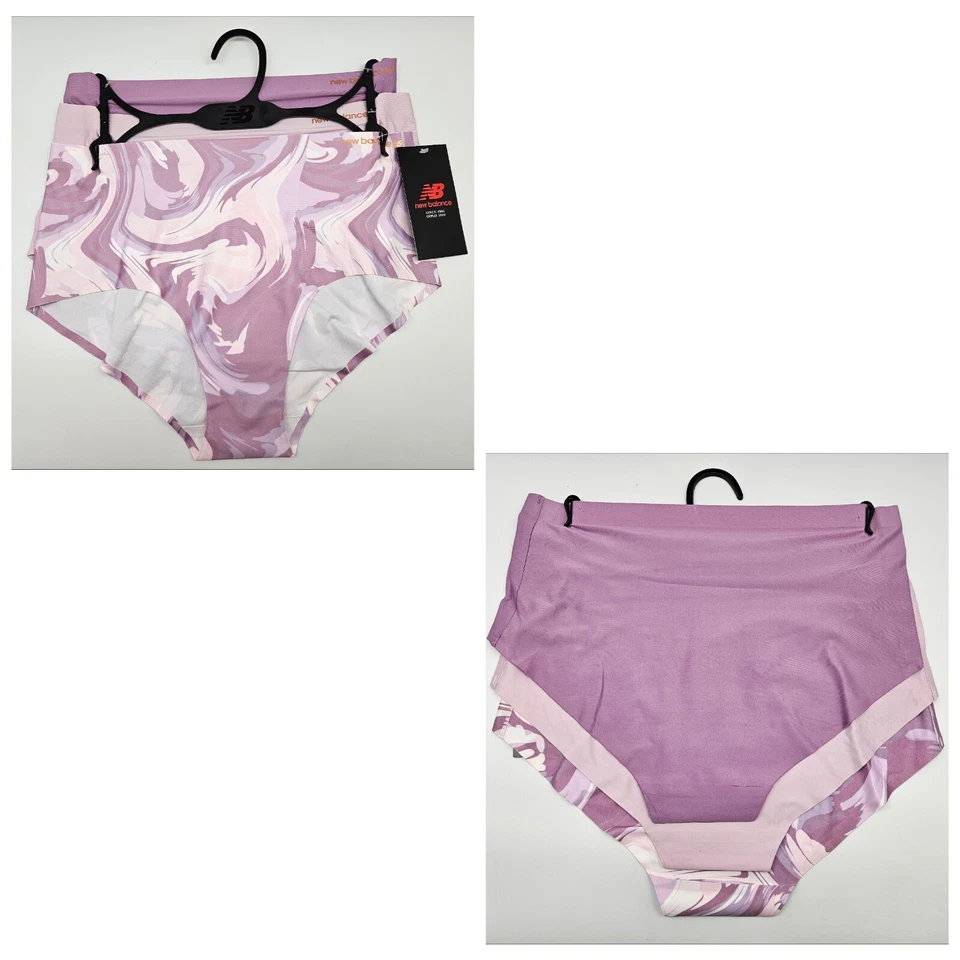 NEW BALANCE Women's M L XL Panties 3-Pack Purple Lavender Lilac Wave Prints - Image 1 of 4