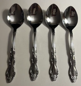 4 Oxford Hall Tally Ho Stainless Steel Table Tea Spoons ~ Flatware, Silverware b - Picture 1 of 8