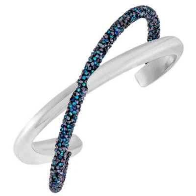Bracelete Swarovski CrystalDust azul cruzado 5348052 sem caixa - Imagem 1 de 4