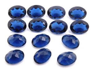 Lab Grown Blue Sapphire 20 Pieces 6x8mm Oval Faceted For Making Jewelry - Picture 1 of 1