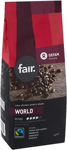 Oxfam Fair Fairtrade Organic World Blend Coffee Beans 1Kg - Picture 1 of 5