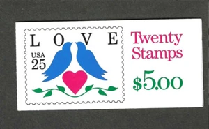 #BK169 25c LOVE ISSUE BOOKLET OF 20 PL#2222 - Picture 1 of 2