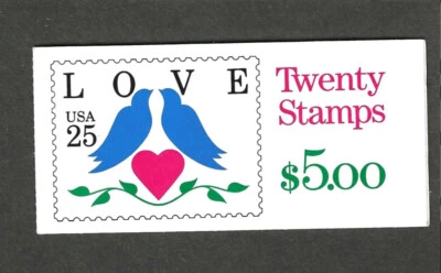 #BK169 25c LOVE ISSUE BOOKLET OF 20 PL#2222 - Image 1 of 2