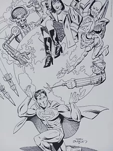 TERRY AUSTIN SUPERMAN 400 STAMPA LITOGRAFICA 10x14 1984 DC COMICS - Foto 1 di 4