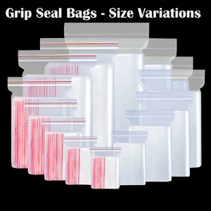 Bolsas de sellado de agarre auto resellables mini agarre poli plástico transparente cierre de cremallera [todos los tamaños] - Imagen 1 de 58