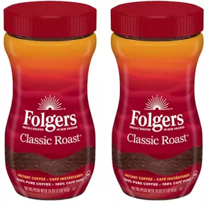 Paquete de 2 cristales de café instantáneo tostado clásico Folgers, 16 oz. Envío GRATIS - Imagen 1 de 1