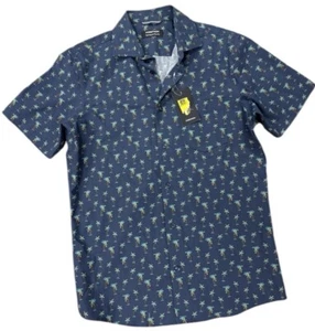 Nordstrom Tech-Smart Trim Fit Button Up Shirt Men's SZ Medium Blue Tropical - Picture 1 of 4