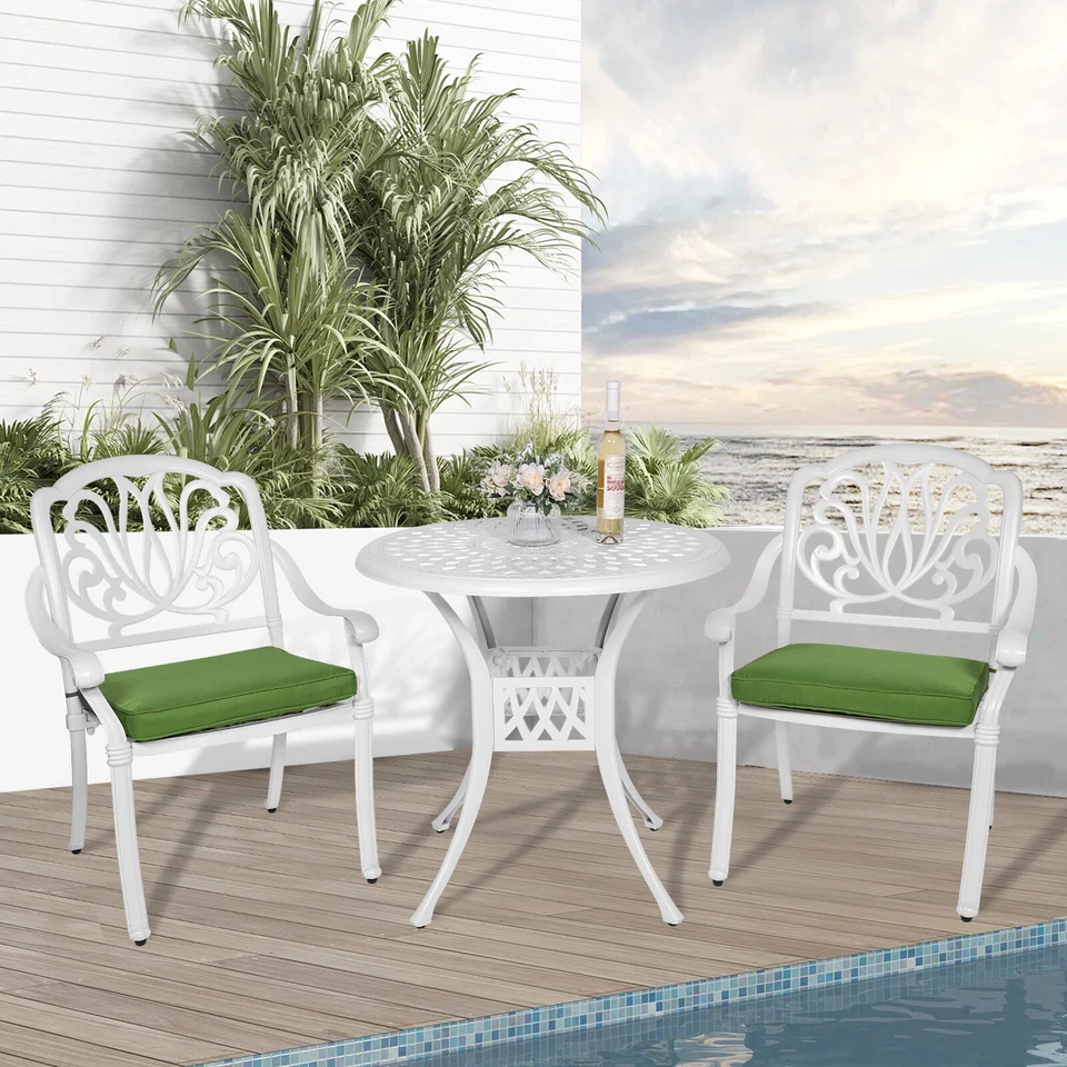 3PCS Outdoor Patio Bistro Set Cast Aluminum Table & Chairs Dining Furniture Set - Image 1 of 1